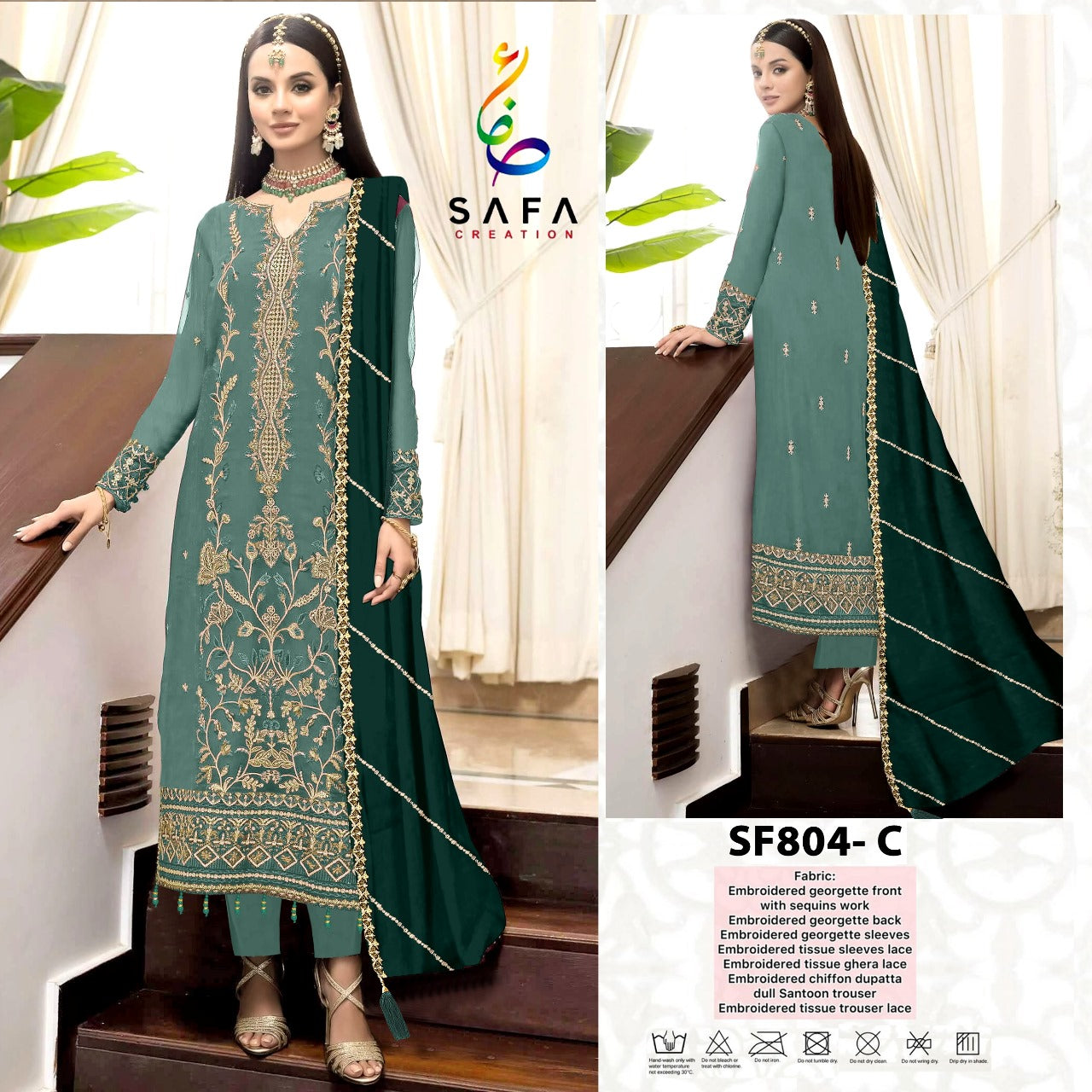804 Safa Creation Georgette Pakistani Salwar Suits