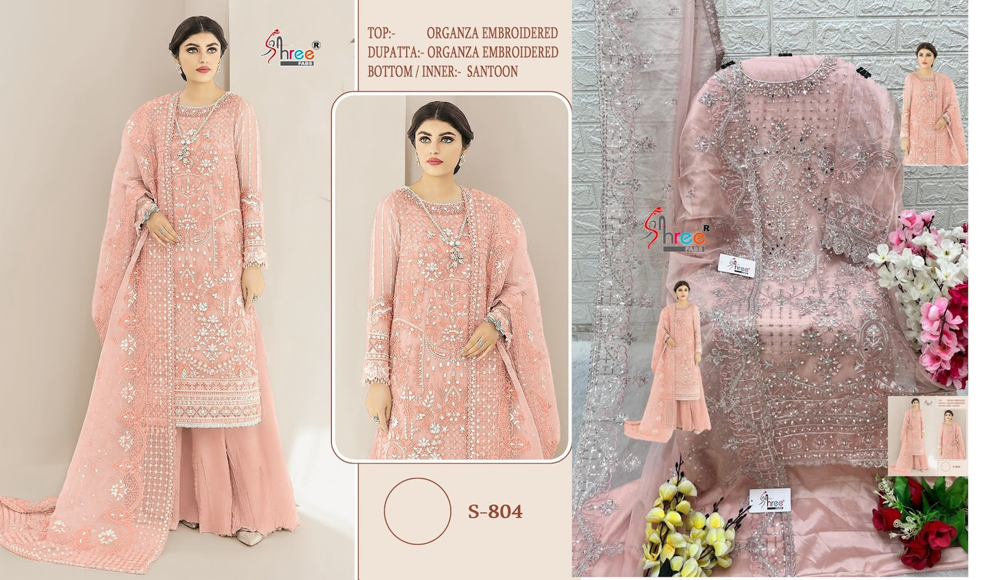 804 Shree Fabs Organza Pakistani Salwar Suits