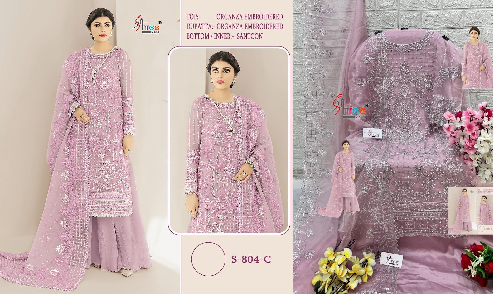 804 Shree Fabs Organza Pakistani Salwar Suits