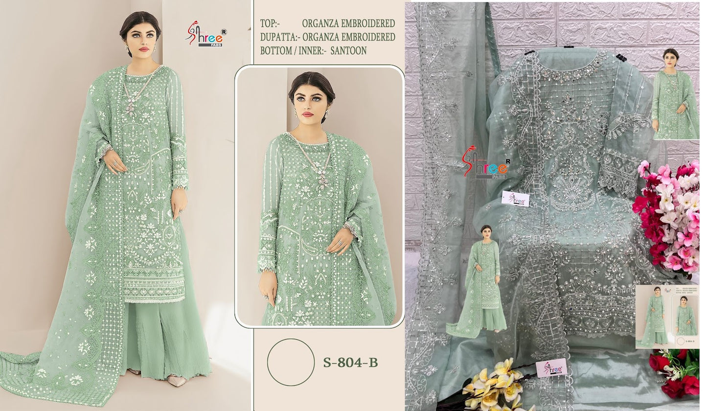 804 Shree Fabs Organza Pakistani Salwar Suits