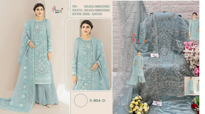 804 Shree Fabs Organza Pakistani Salwar Suits