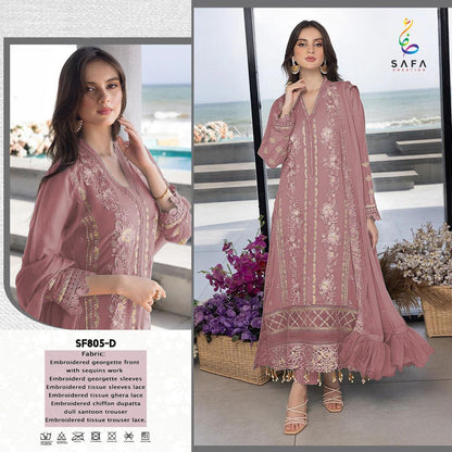 805 Safa Creation Georgette Pakistani Salwar Suits