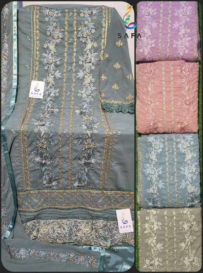 805 Safa Creation Georgette Pakistani Salwar Suits