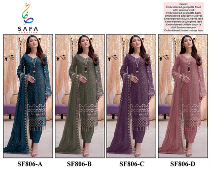 806 Safa Creation Georgette Pakistani Salwar Suits
