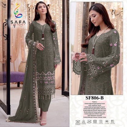 806 Safa Creation Georgette Pakistani Salwar Suits