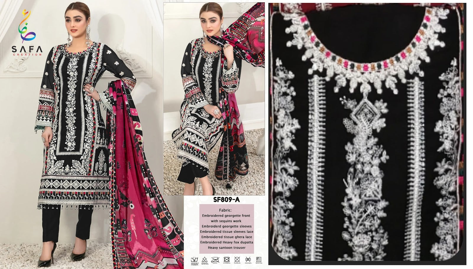 809 Safa Creation Georgette Pakistani Salwar Suits