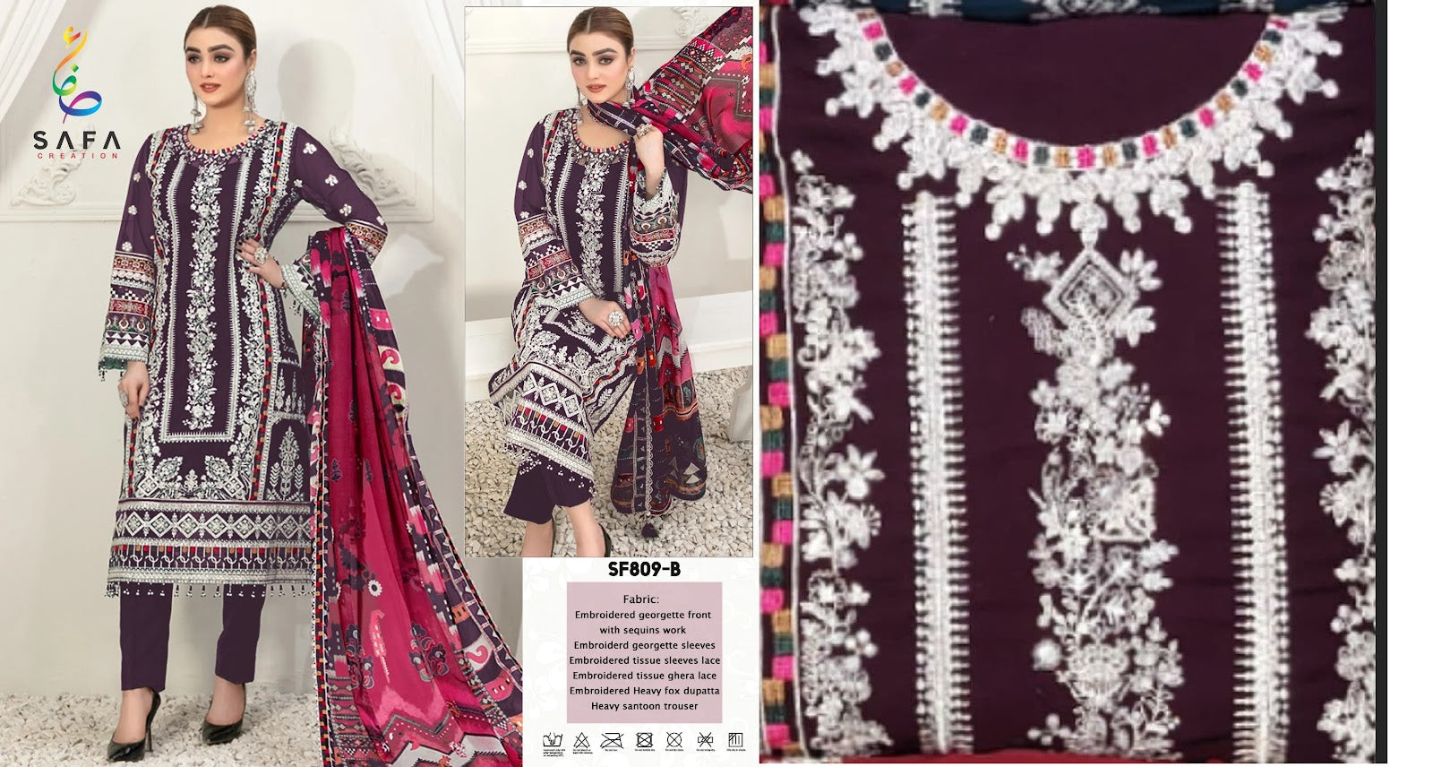 809 Safa Creation Georgette Pakistani Salwar Suits
