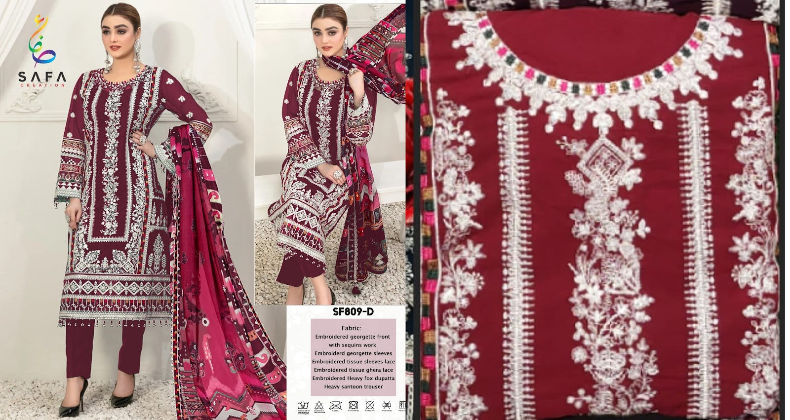 809 Safa Creation Georgette Pakistani Salwar Suits