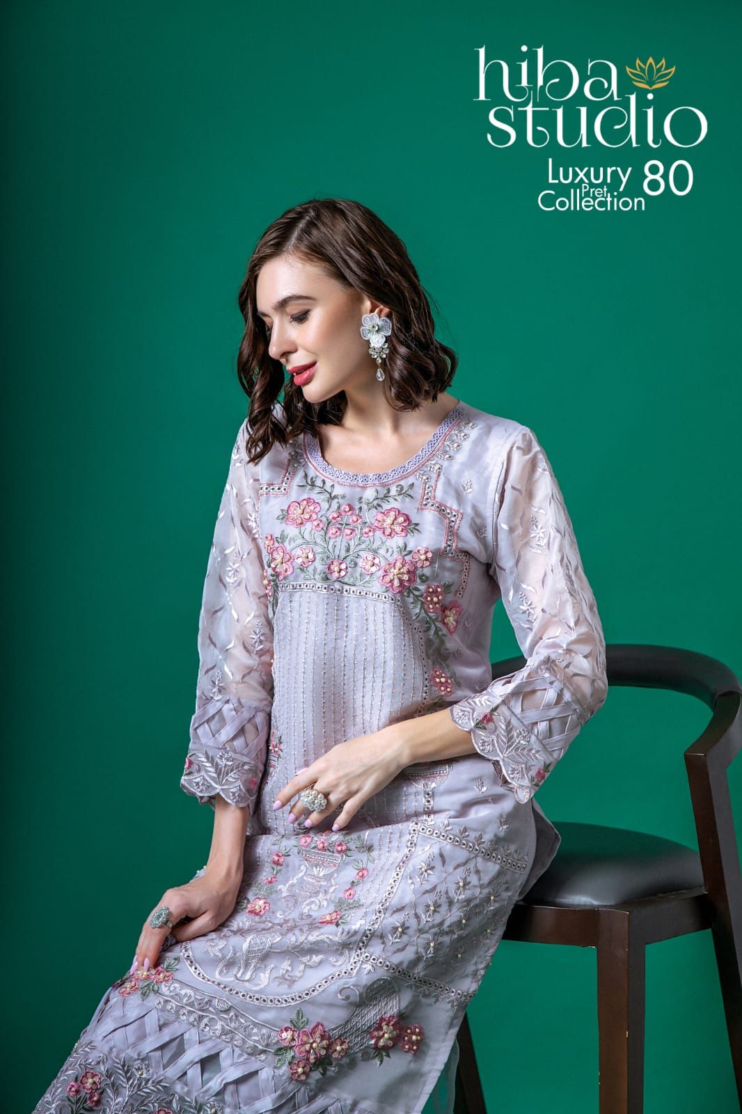 80 Hiba Studio Organza Pakistani Readymade Suits