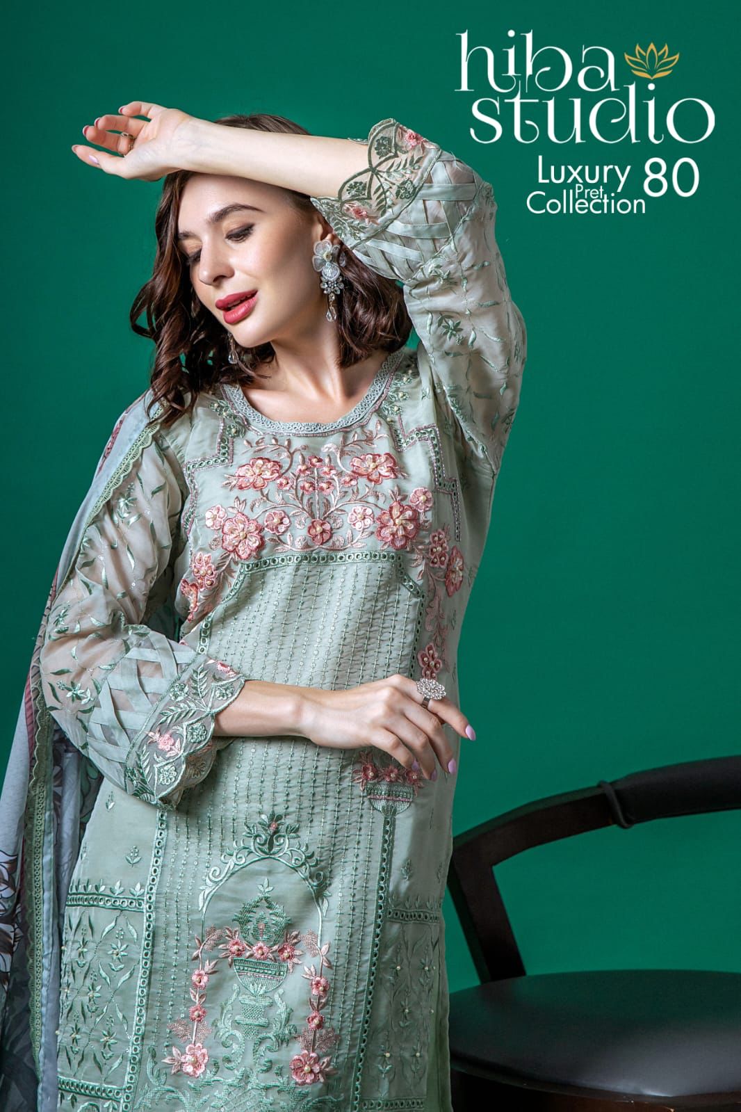 80 Hiba Studio Organza Pakistani Readymade Suits