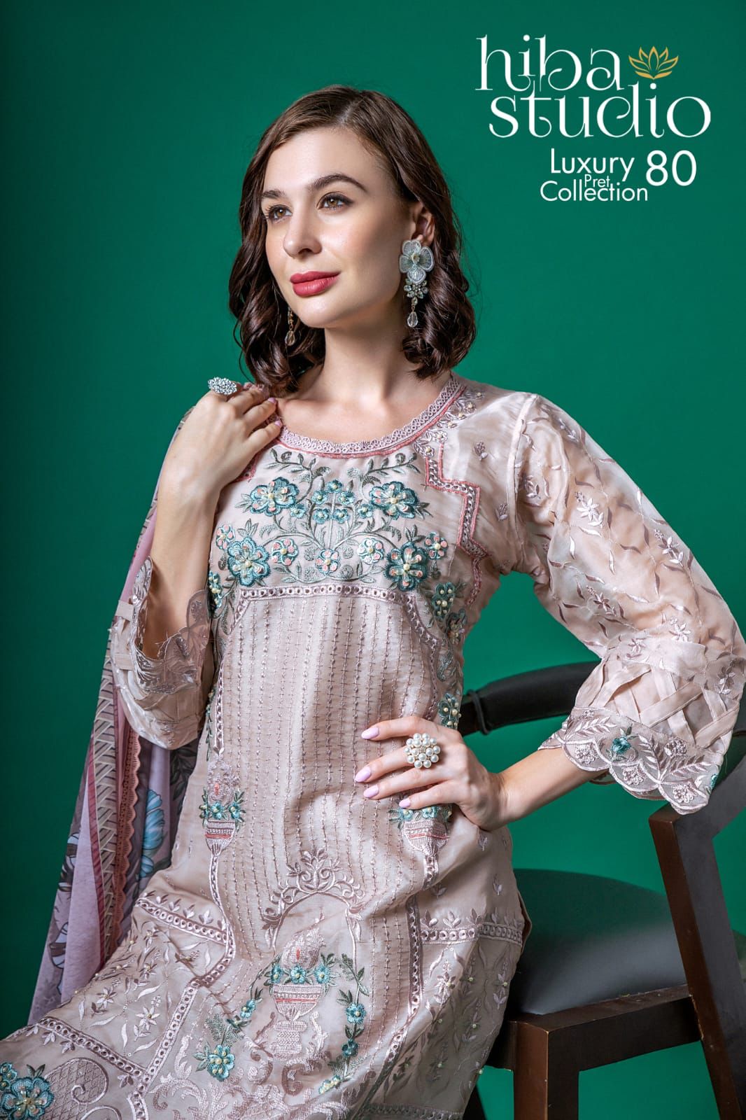 80 Hiba Studio Organza Pakistani Readymade Suits