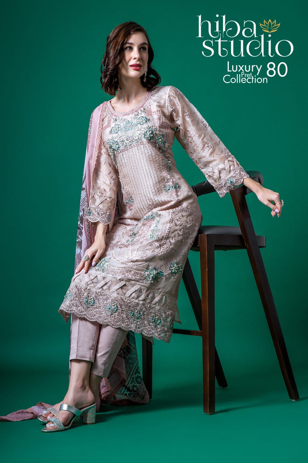 80 Hiba Studio Organza Pakistani Readymade Suits