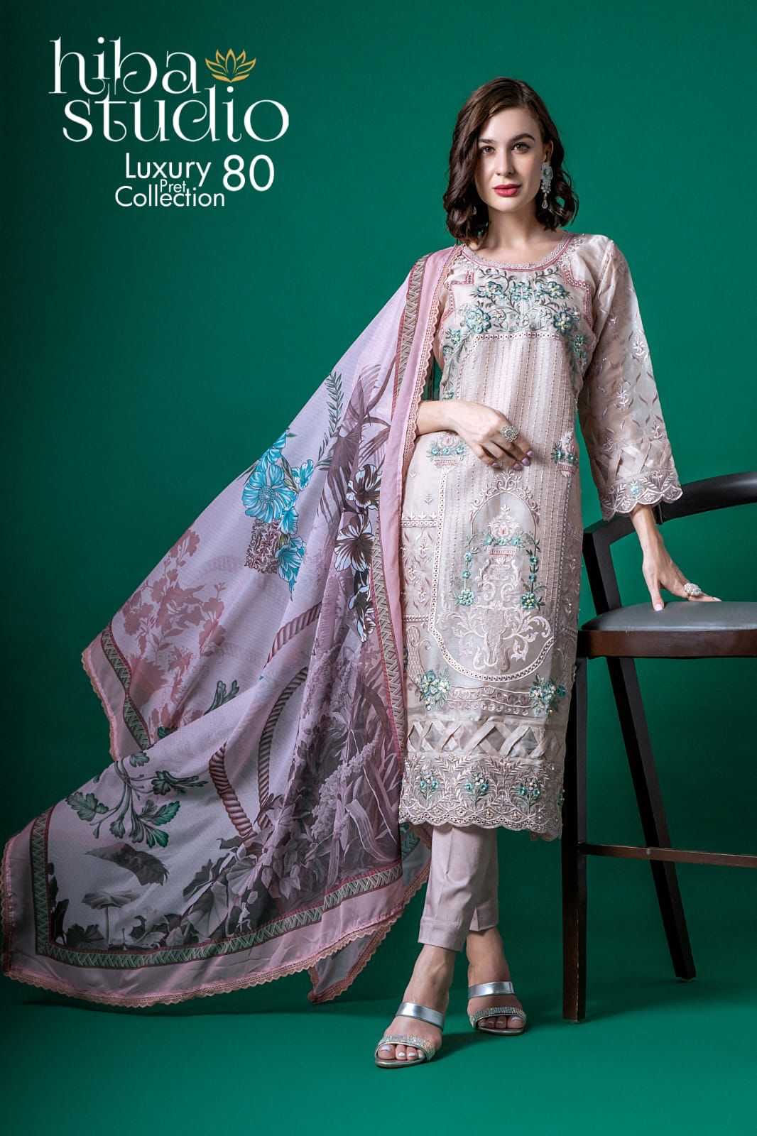80 Hiba Studio Organza Pakistani Readymade Suits