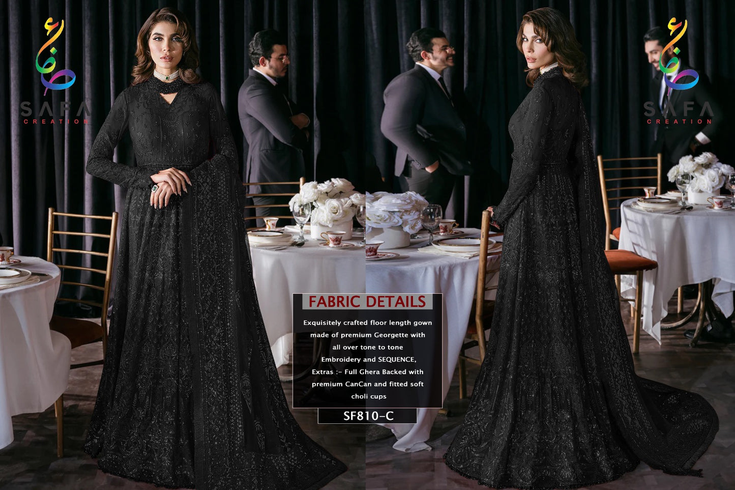 810 Safa Creation Georgette Pakistani Salwar Suits
