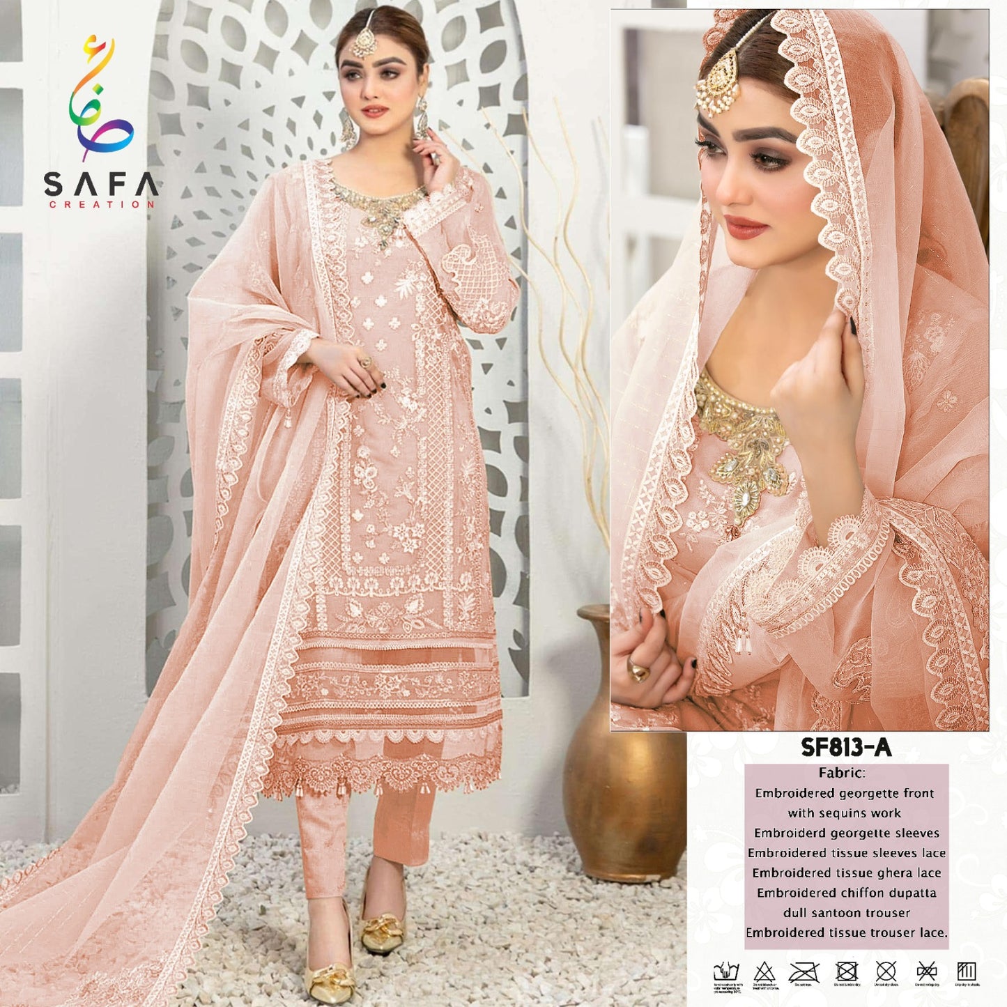 813 Safa Creation Georgette Pakistani Salwar Suits
