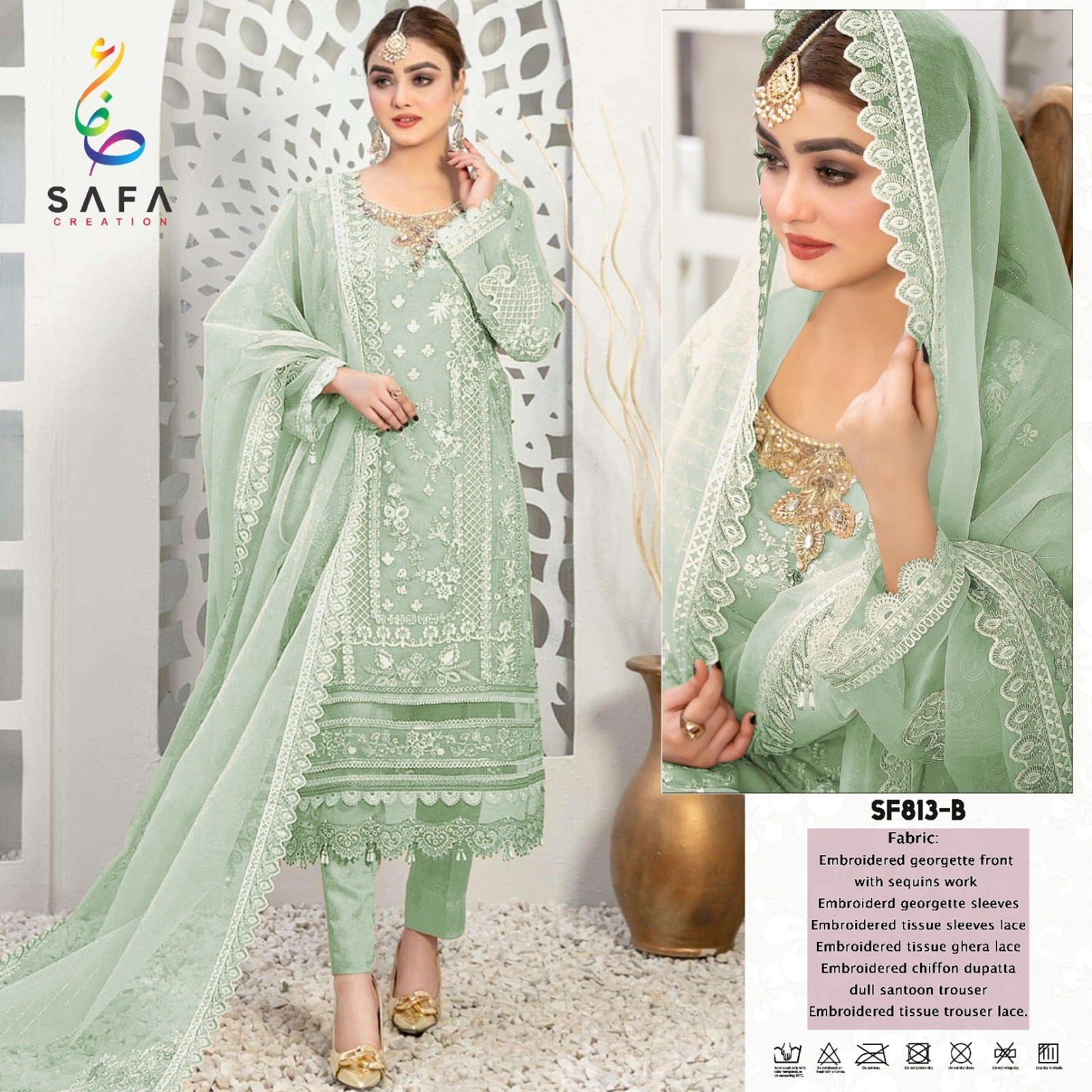 813 Safa Creation Georgette Pakistani Salwar Suits