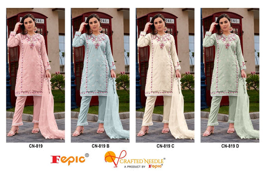 819 Crafted Needle Organza Pakistani Readymade Suits