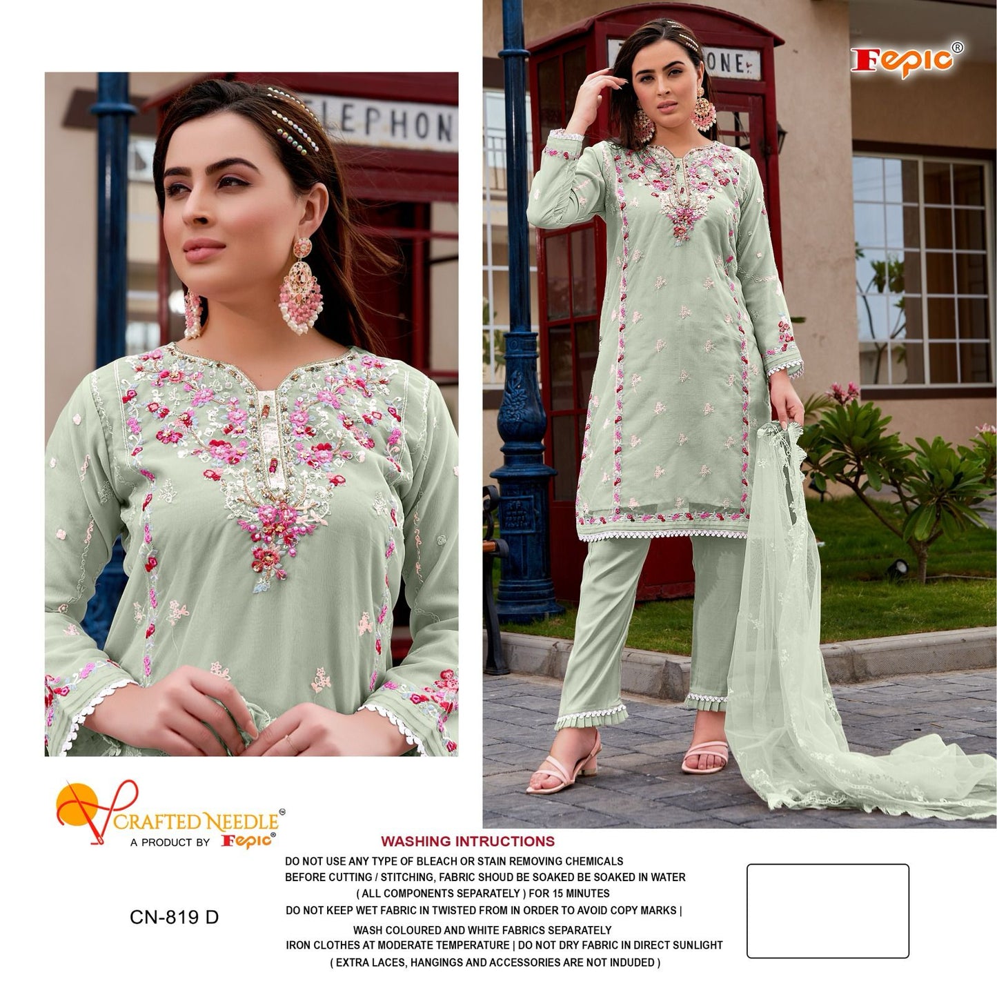 819 Crafted Needle Organza Pakistani Readymade Suits