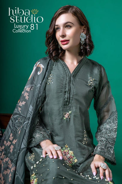 81 Hiba Studio Organza Pakistani Readymade Suits