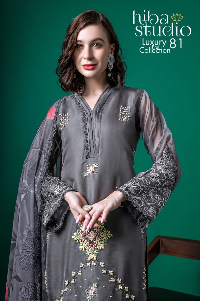 81 Hiba Studio Organza Pakistani Readymade Suits