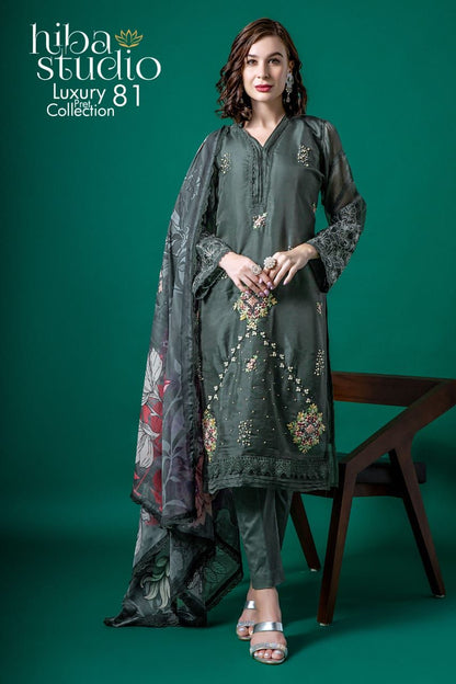 81 Hiba Studio Organza Pakistani Readymade Suits