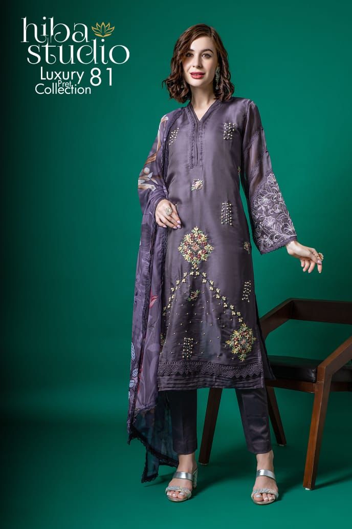 81 Hiba Studio Organza Pakistani Readymade Suits