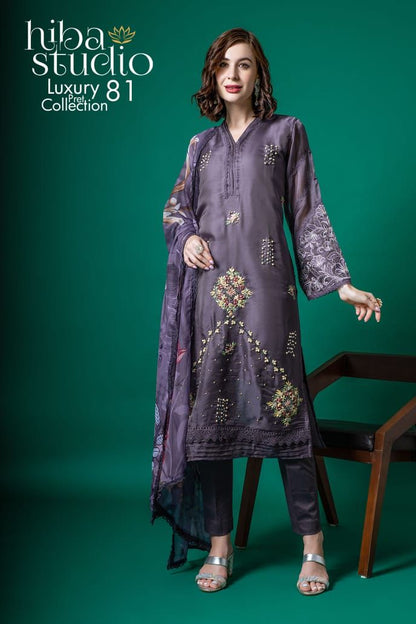 81 Hiba Studio Organza Pakistani Readymade Suits