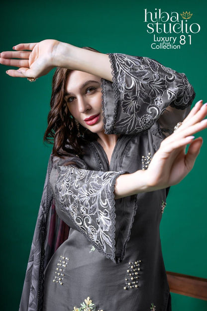 81 Hiba Studio Organza Pakistani Readymade Suits