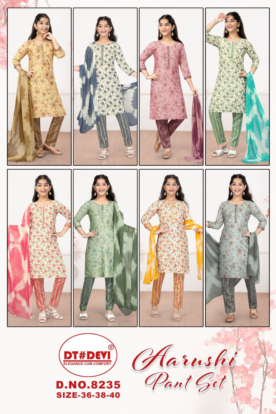 8235-Aarushi Dt Devi Rayon Readymade Pant Style Suits