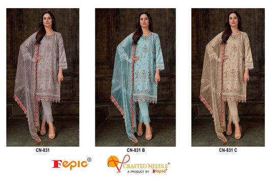 831 Crafted Needle Organza Pakistani Readymade Suits