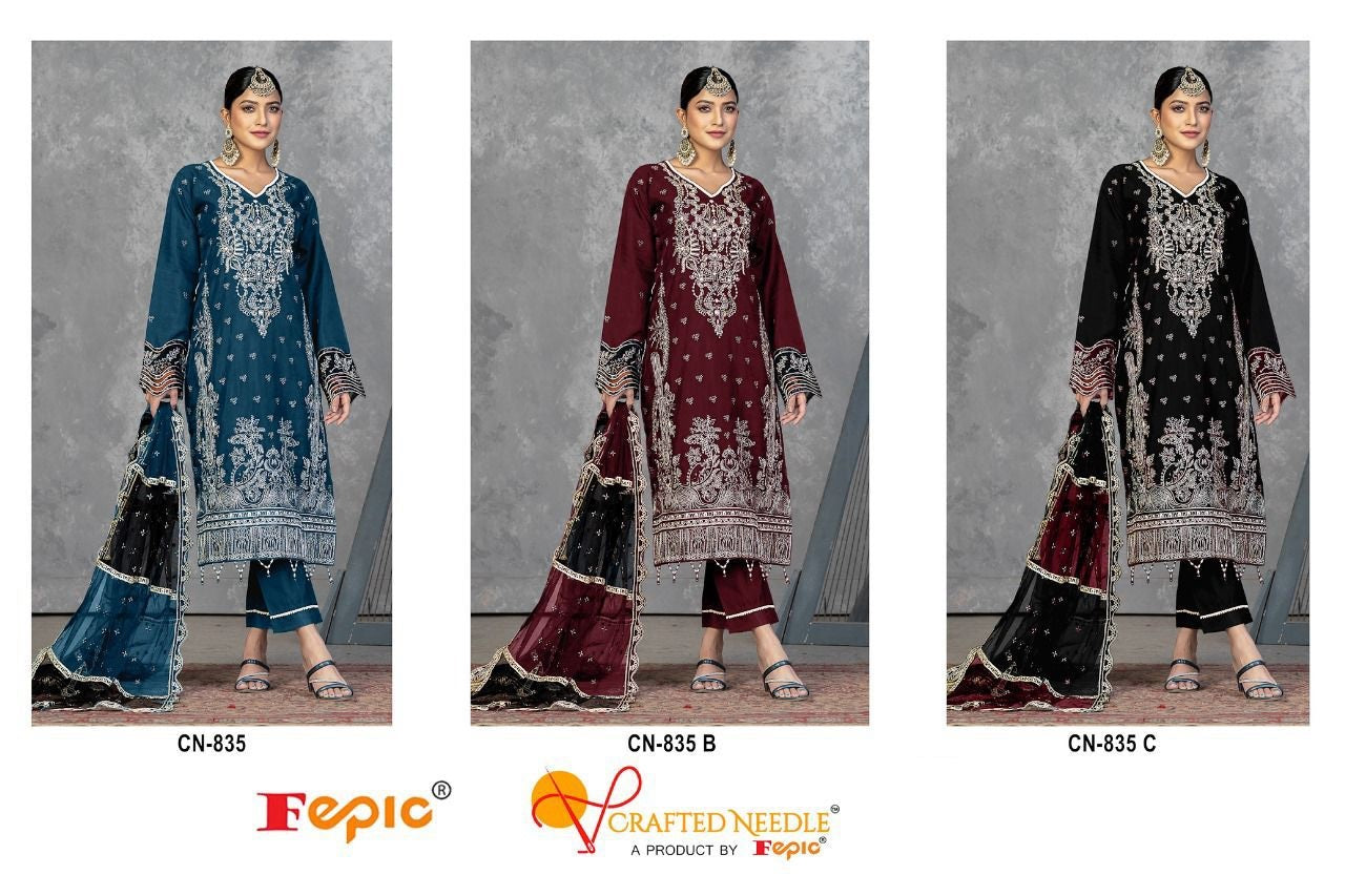 835-Fepic Crafted Needle Organza Pakistani Readymade Suits