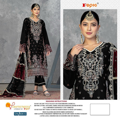 835-Fepic Crafted Needle Organza Pakistani Readymade Suits