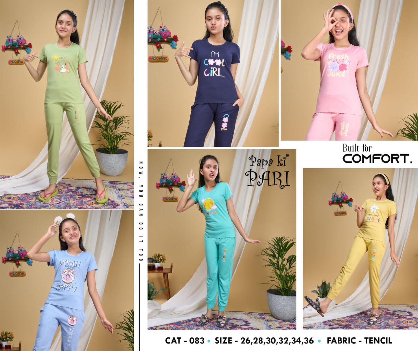 83 Papa Ki Pari Tencil Lycra Girls Pant Set