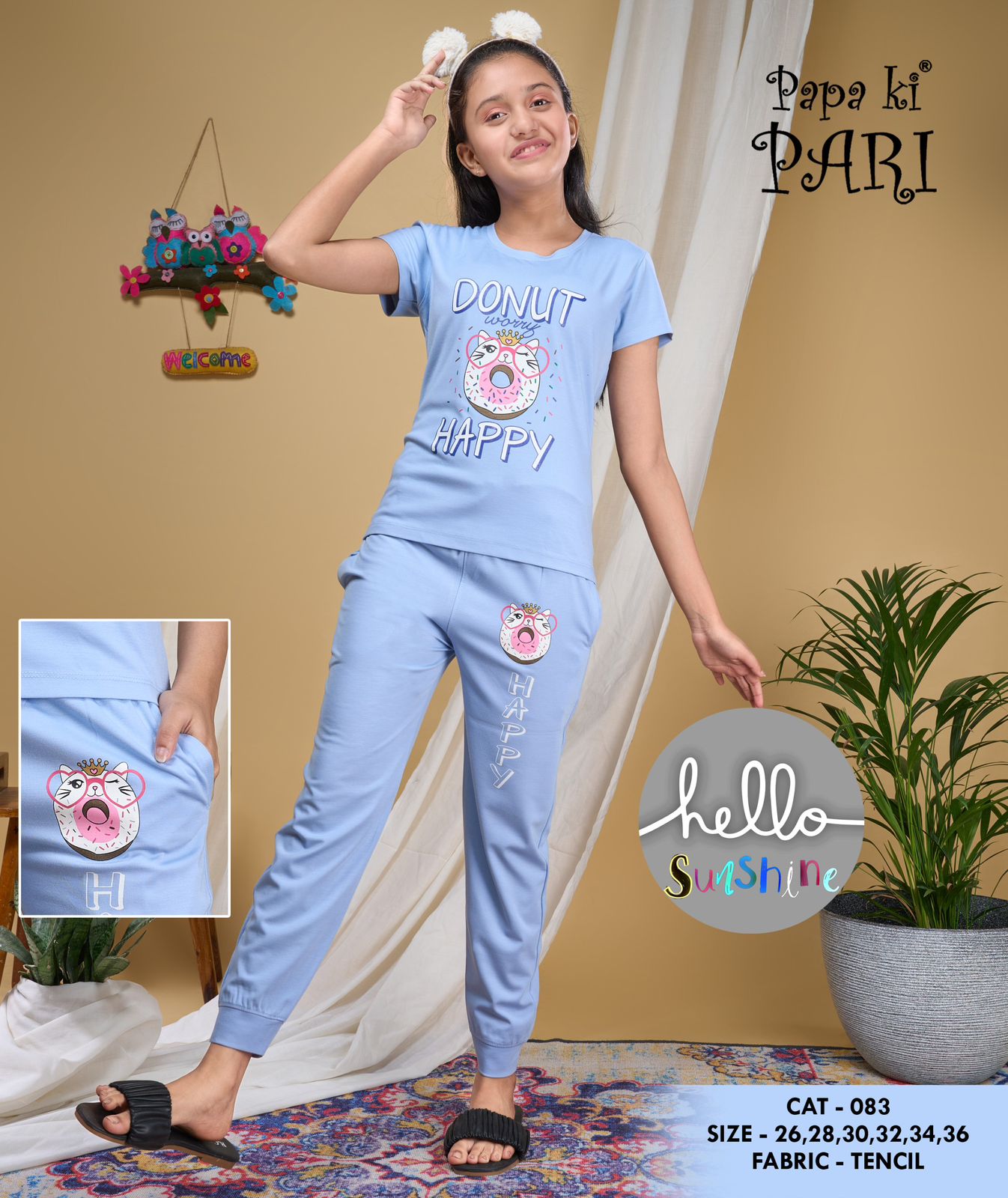83 Papa Ki Pari Tencil Lycra Girls Pant Set