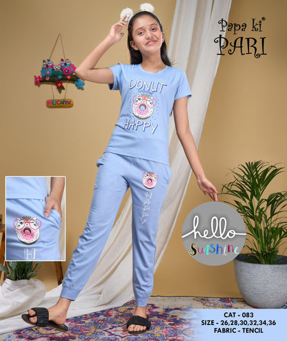 83 Papa Ki Pari Tencil Lycra Girls Pant Set