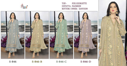 846-New Shree Fabs Fox Georgette Pakistani Salwar Suits
