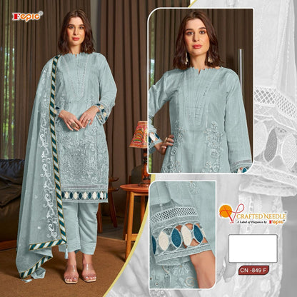 849 Crafted Needle Organza Pakistani Readymade Suits