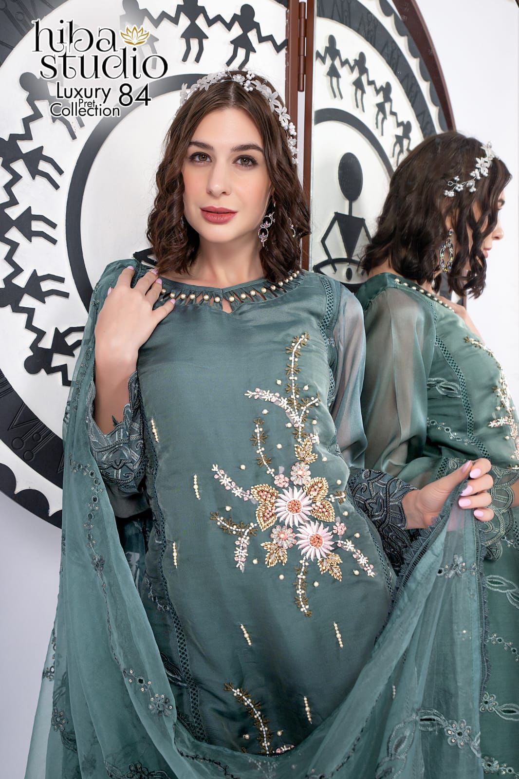 84 Hiba Studio Organza Pakistani Readymade Suits