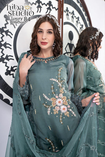 84 Hiba Studio Organza Pakistani Readymade Suits