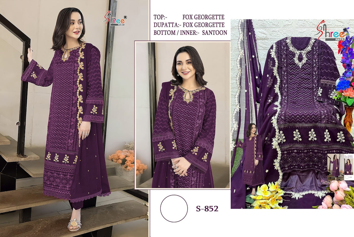 852 Shree Fabs Georgette Pakistani Salwar Suits