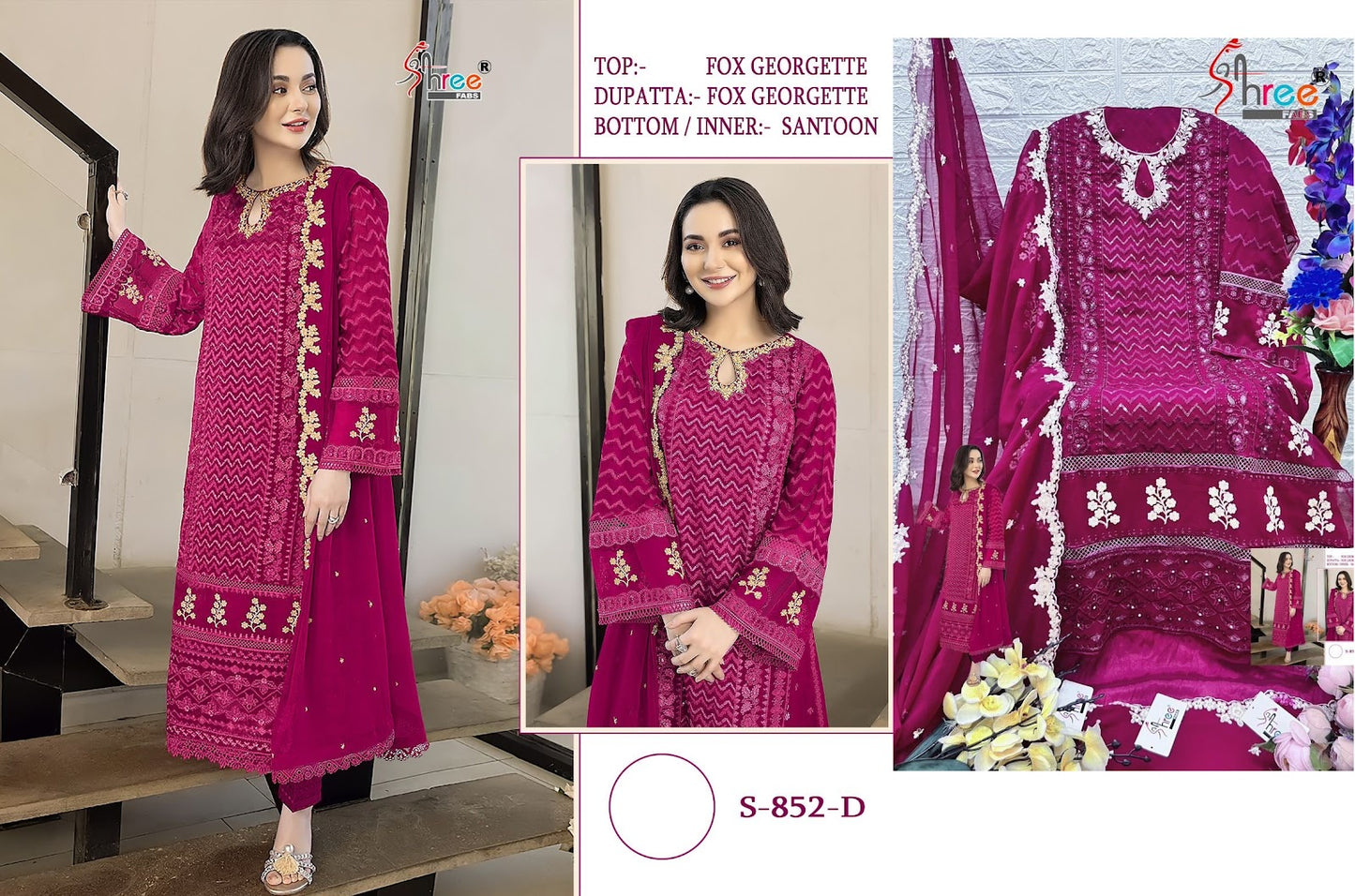 852 Shree Fabs Georgette Pakistani Salwar Suits