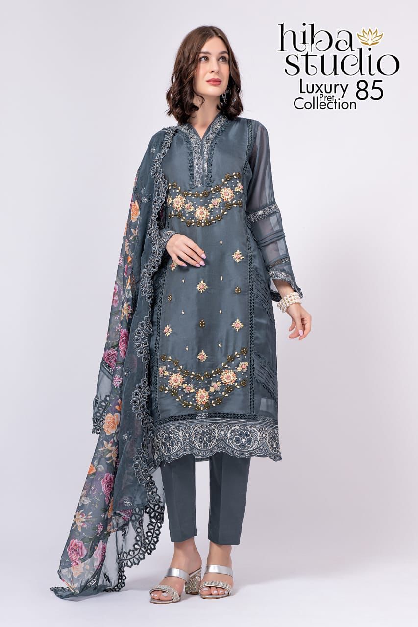 85 Hiba Studio Organza Pakistani Readymade Suits