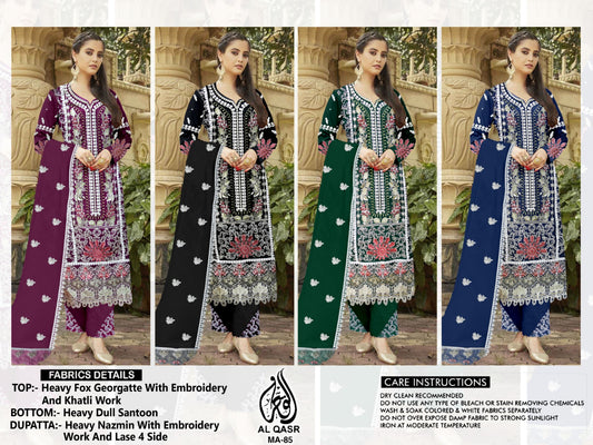 85 Ramzan Special Al Qasr Georgette Pakistani Readymade Suits