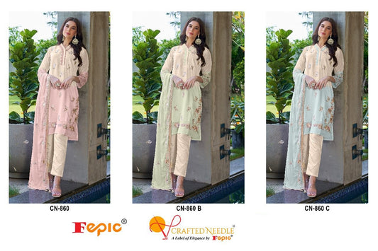 860 Crafted Needle Soft Organza Pakistani Readymade Suits