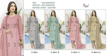 864 Shree Fabs Georgette Pakistani Salwar Suits