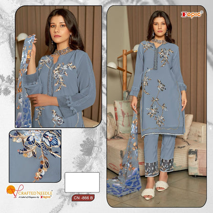 866 Crafted Needle Georgette Pakistani Readymade Suits