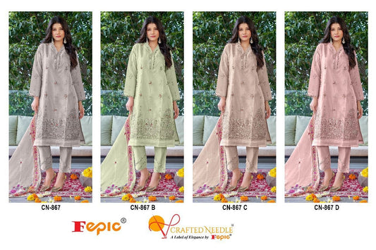 867 Crafted Needle Organza Pakistani Readymade Suits