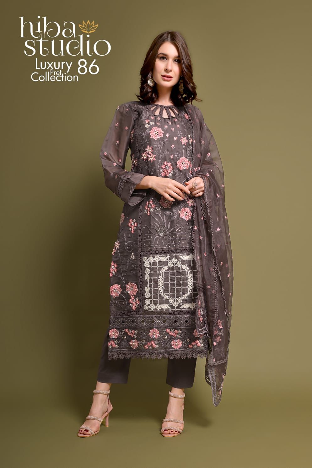 86 Hiba Studio Organza Silk Pakistani Readymade Suits