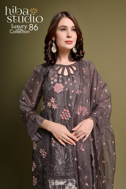 86 Hiba Studio Organza Silk Pakistani Readymade Suits