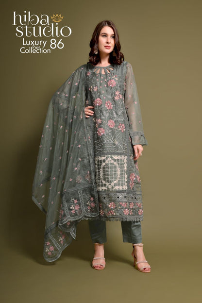 86 Hiba Studio Organza Silk Pakistani Readymade Suits